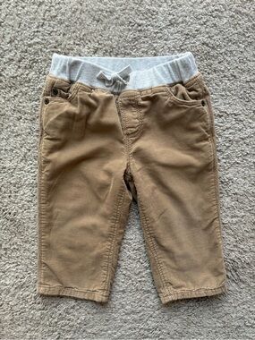 Tucker + Tate Light Gray and Light Brown Corduroy-Trim Toddler Pants
